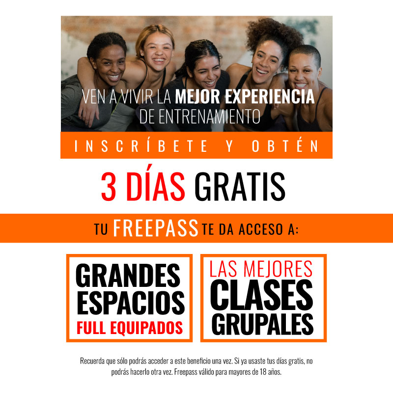 Completa el formulario y obtén tu Freepass con 3 días gratis en Energy Club. Accede a grandes espacios, equipos de última generación y las mejores clases grupales. ¡Sin costo ni compromiso!